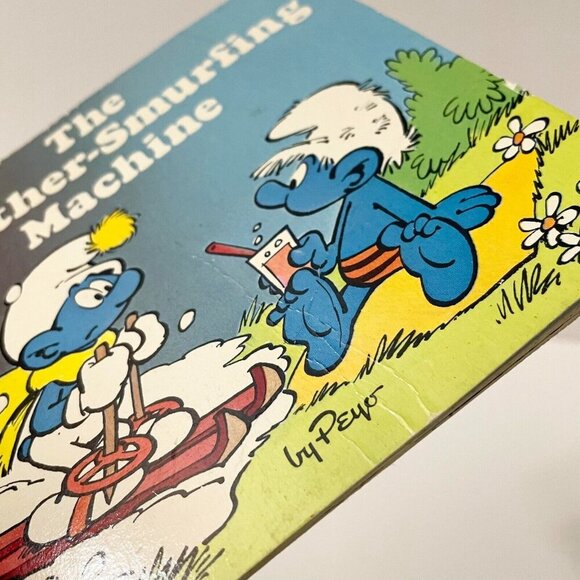 Vintage 1982 Smurf Book The Weather Smurfing Machine Peyo - Picture 2 of 16